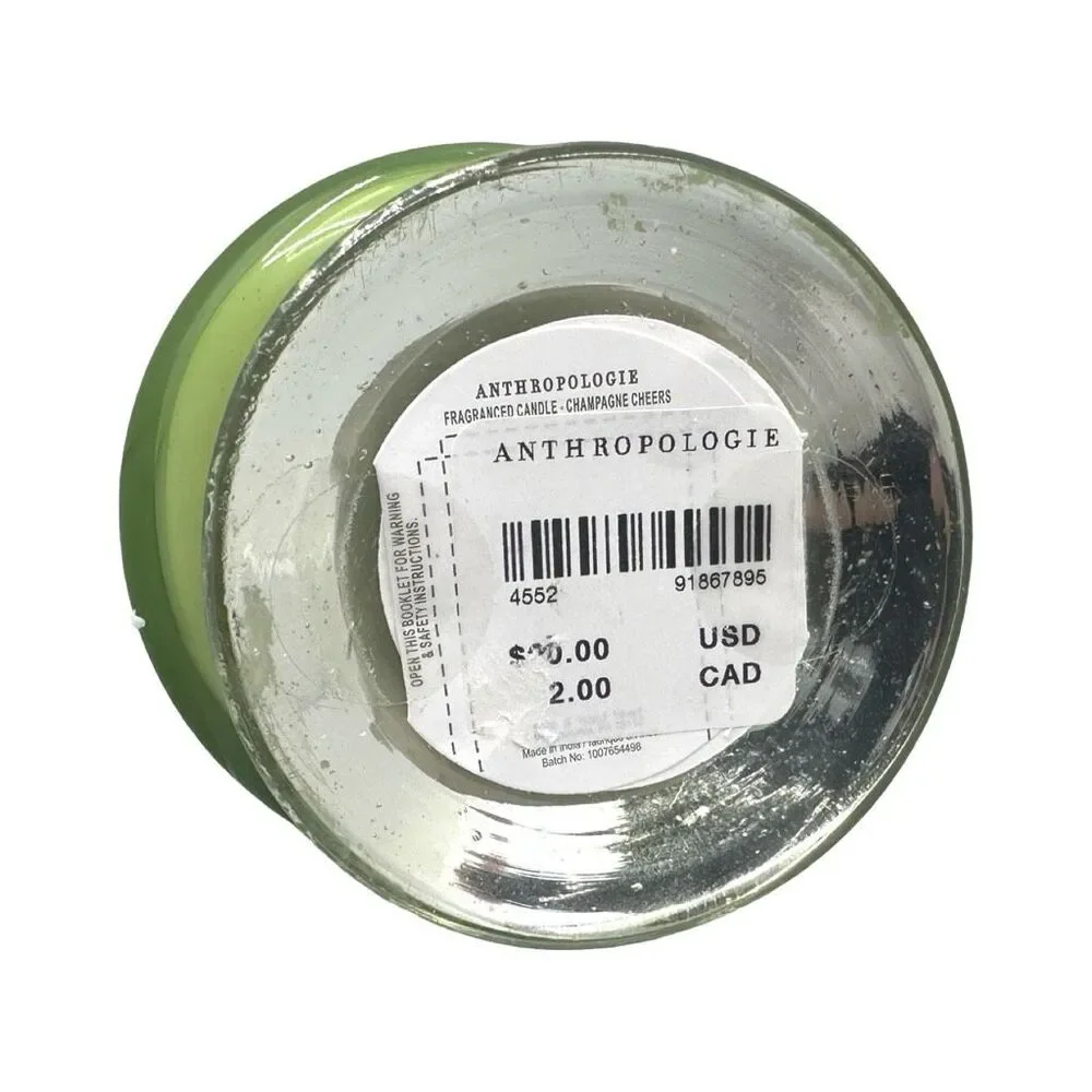 Anthropologie Mini Cake Stand Fruity Champagne Cheers Glass Candle - 6”